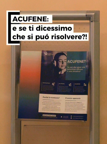 Locandina sull'acufene esposta in studio